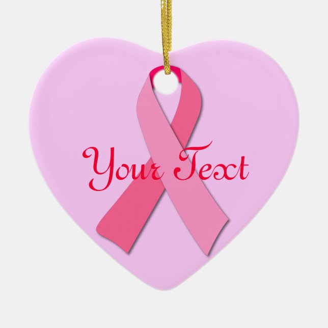 Ornamento cerámico de cinta rosa (Frente)