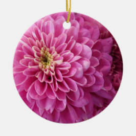 Ornamento cerámico de círculo floral rosa
