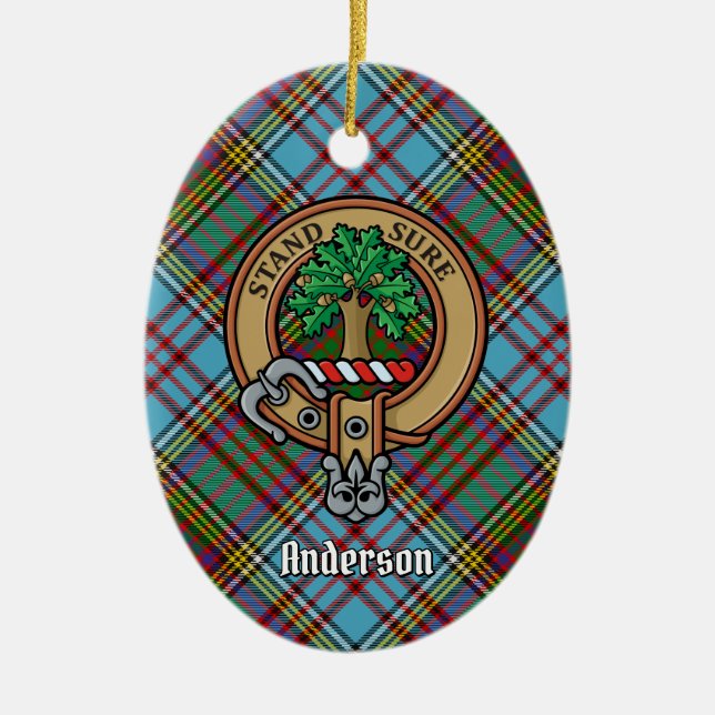 Ornamento cerámico de Clan Anderson Escudo (Frente)