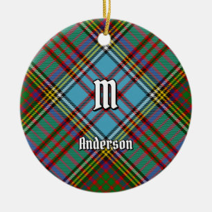 Ornamento cerámico de Clan Anderson Tartan