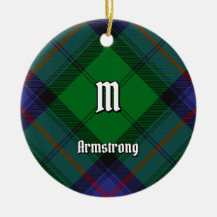 Ornamento cerámico de Clan Armstrong Tartan