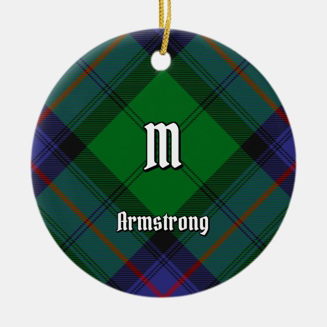 Ornamento cerámico de Clan Armstrong Tartan (Frente)