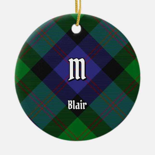 Ornamento cerámico de Clan Blair Tartan (Frente)