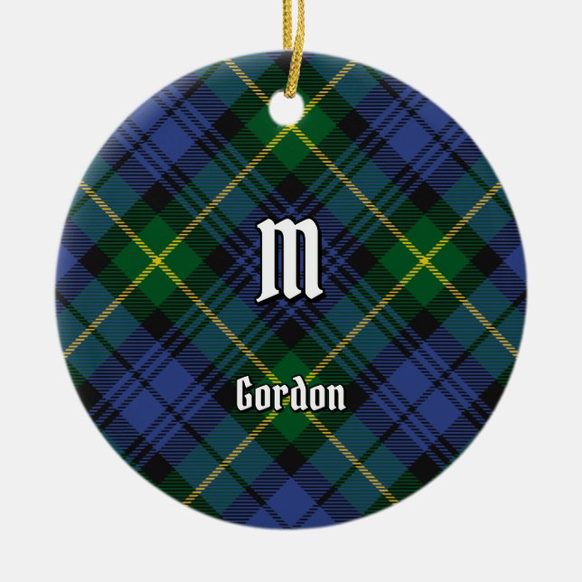 Ornamento cerámico de Clan Gordon Tartan (Frente)