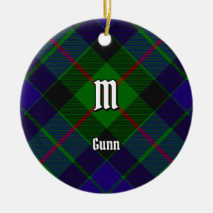 Ornamento cerámico de Clan Gunn Tartan