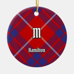 Ornamento cerámico de Clan Hamilton Red Tartan