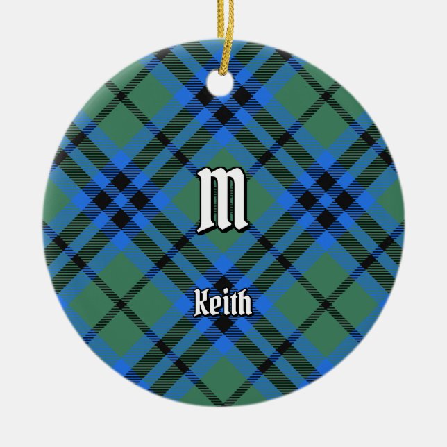 Ornamento cerámico de Clan Keith Tartan (Frente)