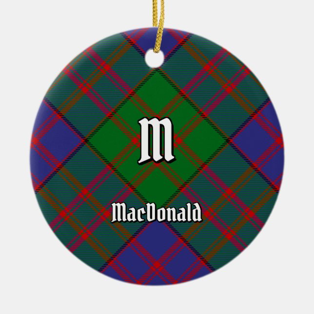 Ornamento cerámico de Clan MacDonald Tartan (Frente)