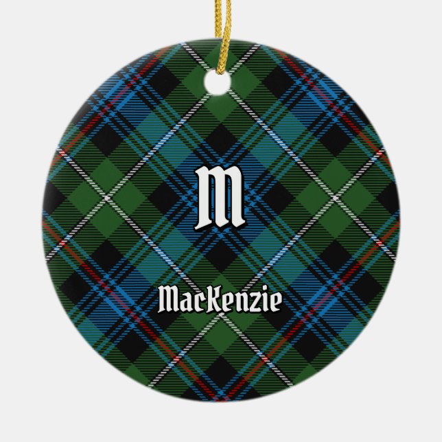 Ornamento cerámico de Clan MacKenzie Tartan (Frente)