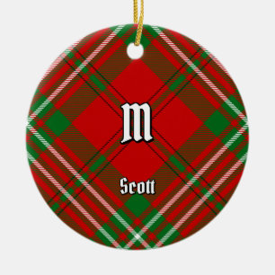 Ornamento cerámico de Clan Scott Red Tartan