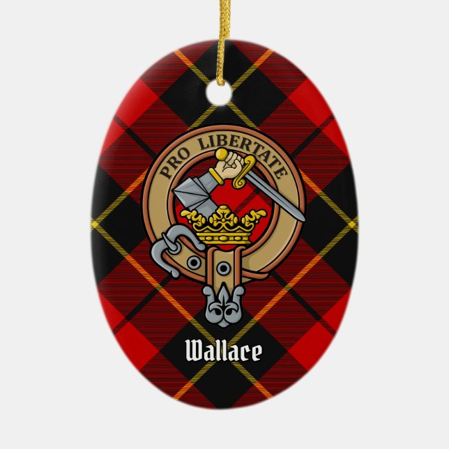 Ornamento cerámico de Clan Wallace Escudo (Frente)