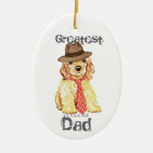 Ornamento cerámico de Cocker Spaniel Heart Dad