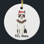 Ornamento cerámico de color de borde personalizado<br><div class="desc">Haz la lista de este año con un adorno personalizado de tu pequeño elfo favorito!</div>