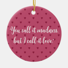 Ornamento cerámico de corazones rojos