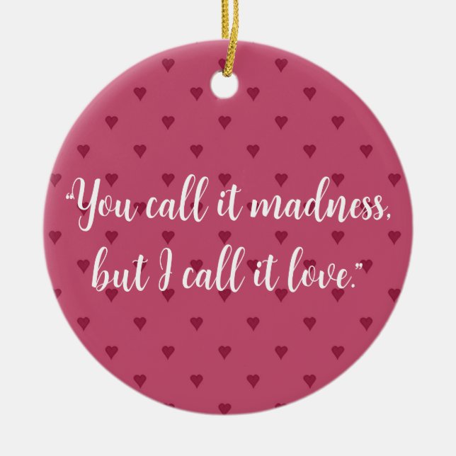 Ornamento cerámico de corazones rojos (Frente)