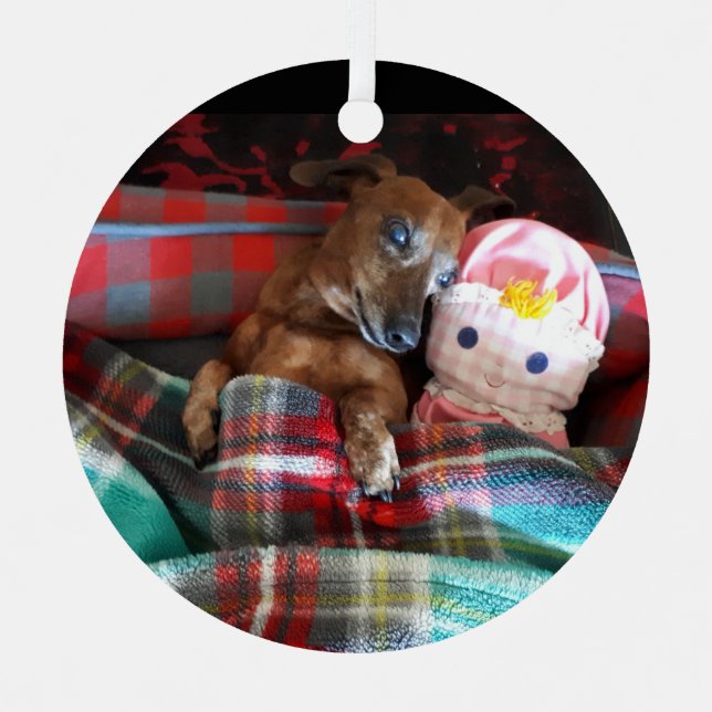 Ornamento cerámico de Dachshund (Anverso)