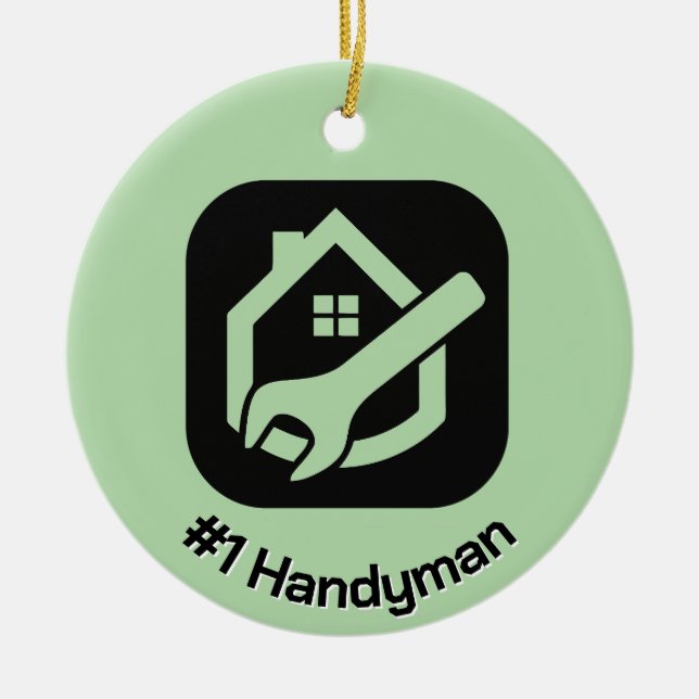 Ornamento cerámico de diseño de Handyman (Frente)