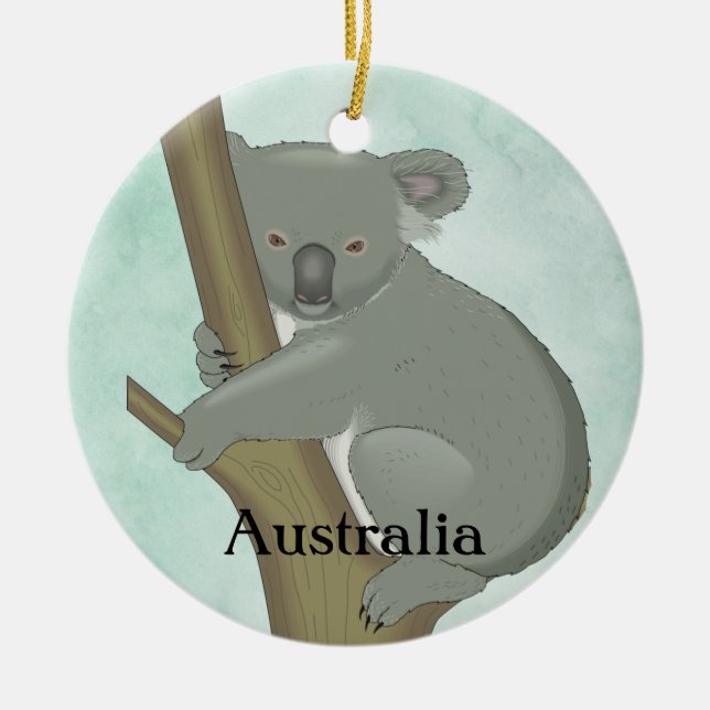 Ornamento cerámico de diseño de Koala Australia (Frente)