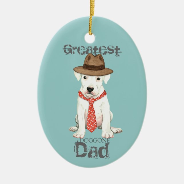 Ornamento cerámico de Dogo Argentino (Frente)