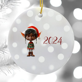 Ornamento cerámico de Elf para Navidades adolescen