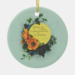 Ornamento Cerámico De Escritura Y Flores