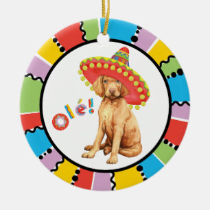 Ornamento cerámico de Fiesta Vizsla