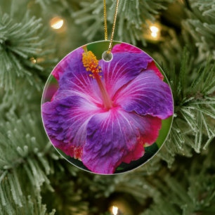 Ornamento cerámico de flores de Hibiscus