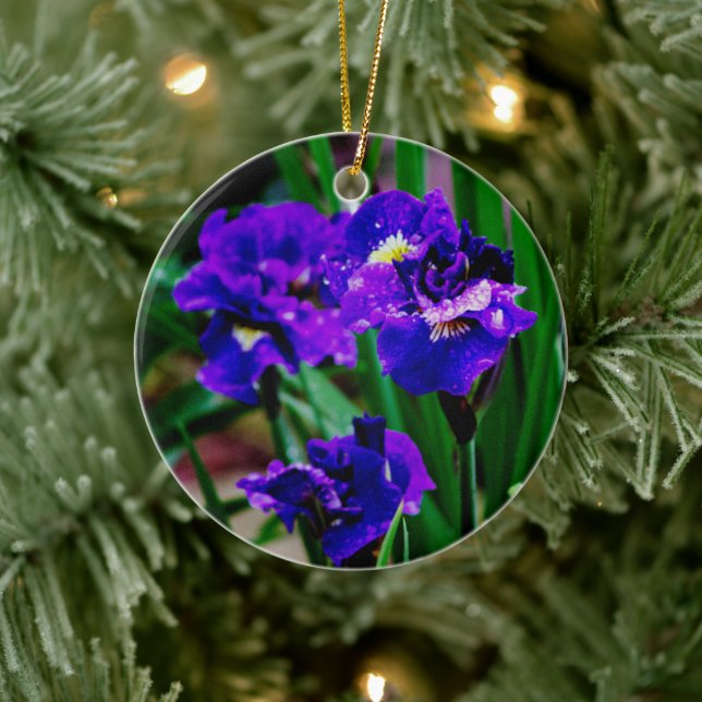 Ornamento cerámico de flores de Iris (Árbol)