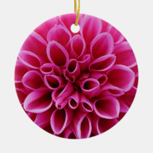 Ornamento cerámico de flores rosadas