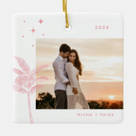 Ornamento cerámico de foto de palmeras bohemias