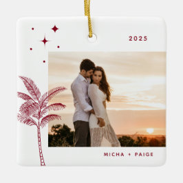 Ornamento cerámico de foto de palmeras bohemias