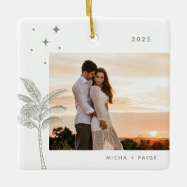 Ornamento cerámico de foto de palmeras bohemias