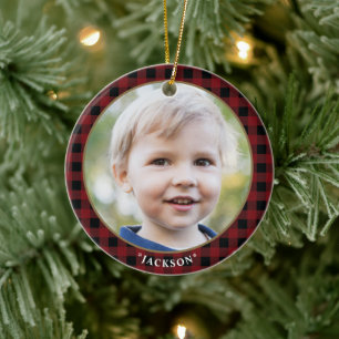 Ornamento cerámico de fotografía personalizado