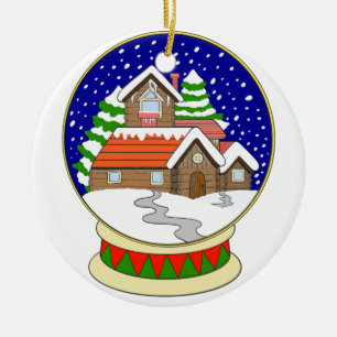 Ornamento cerámico de glóbulos de nieve