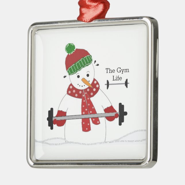 Ornamento cerámico de Gym Life Snowman (Izquierda)