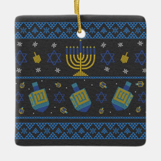 Ornamento cerámico de Hanukkah (Anverso)
