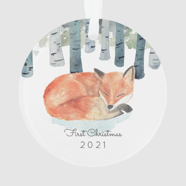 Ornamento cerámico de invierno Fox (Reverso)
