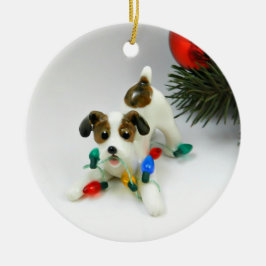 Ornamento cerámico de Jack Russell Terrier Dog