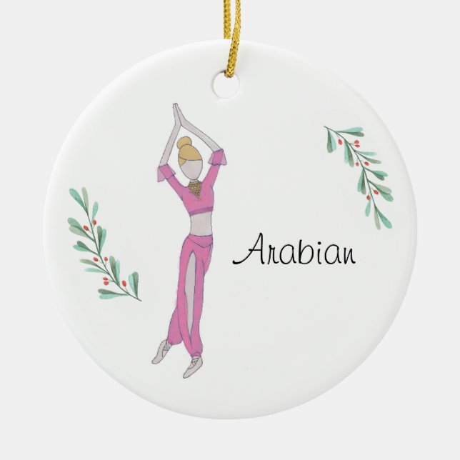 Ornamento cerámico de Keepsake árabe personalizado (Frente)
