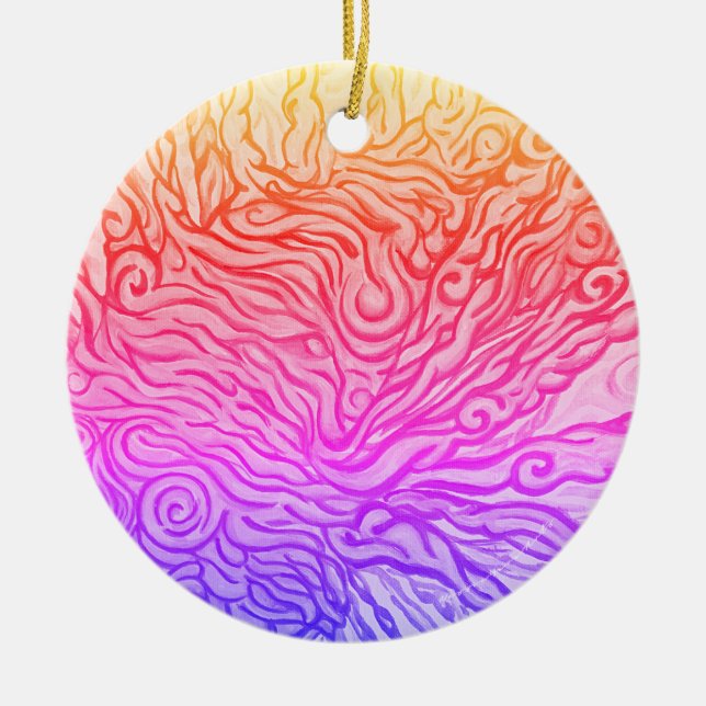 Ornamento cerámico de Lionfish - arte de NessieYar (Frente)