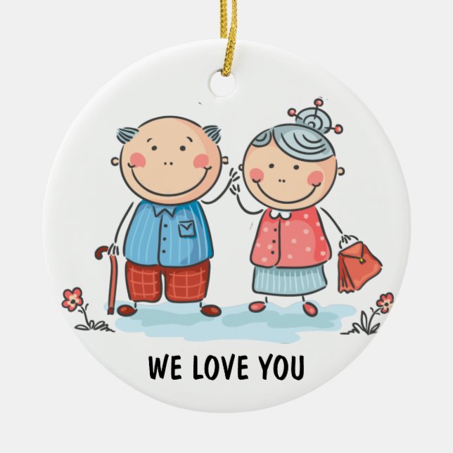 Ornamento cerámico de los abuelos (Frente)