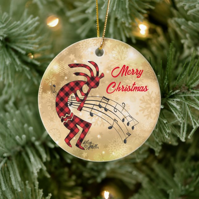 Ornamento cerámico de los Navidades Kokopelli (Árbol)