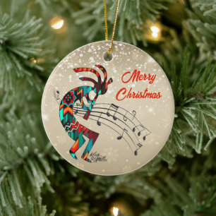 Ornamento cerámico de los Navidades Kokopelli