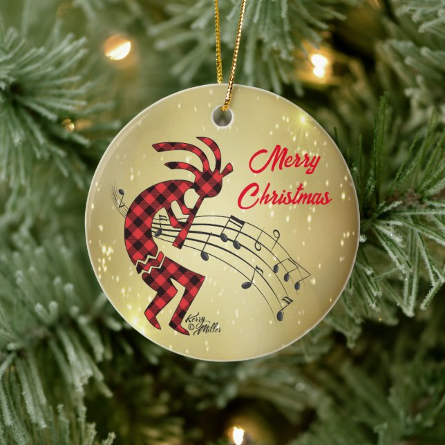 Ornamento cerámico de los Navidades Kokopelli (Árbol)