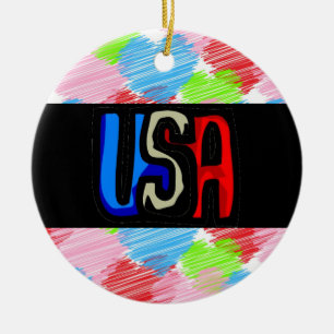 Ornamento cerámico de Love USA