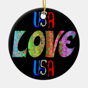 Ornamento cerámico de Love USA