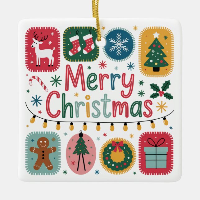 Ornamento cerámico de navidad | Festividad (Anverso)