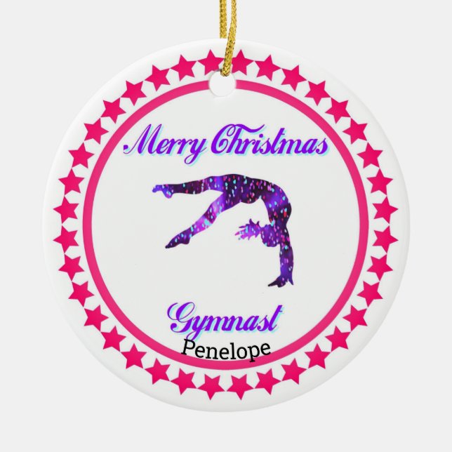 Ornamento cerámico de navidad Gimnast (Frente)