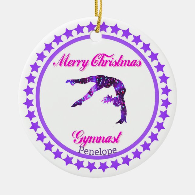 Ornamento cerámico de navidad Gimnast (Frente)