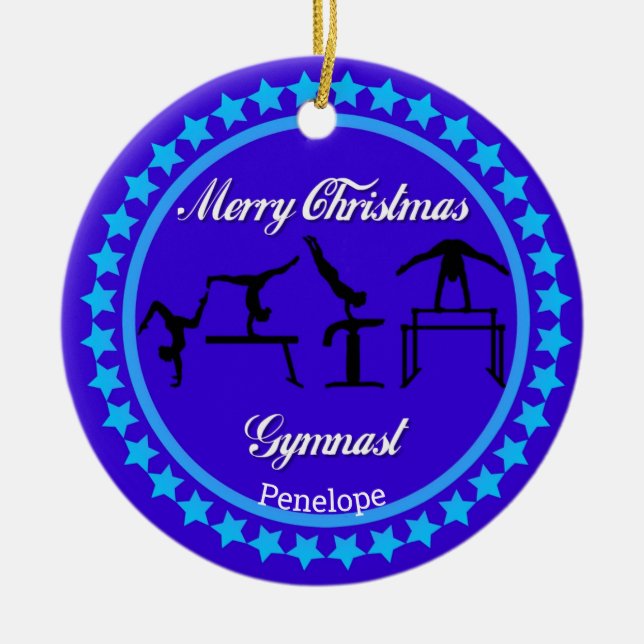 Ornamento cerámico de navidad Gimnast (Frente)